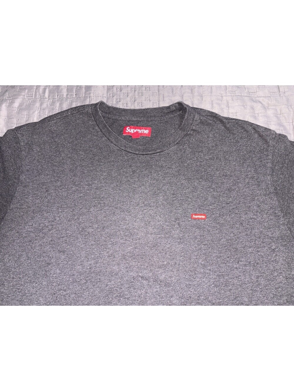 Supreme Small Box Logo L/S Tee Gray Mens XL Long Sleeve Cotton T Shirt Crew - Picture 2 of 7